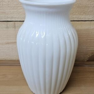 Milk Glass Swirl Vase, Vintage